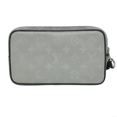 Pre-owned Louis Vuitton Alpha Silver Synthetic Clutch Bag ()