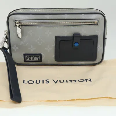 Pre-owned Louis Vuitton Alpha Silver Synthetic Clutch Bag ()