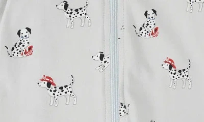 Firsts By Petit Lem Firefighter Dalmation Print Footed Stretch Cotton One-piece Pajamas In White