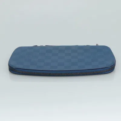Pre-owned Louis Vuitton Atholl Blue Leather Clutch Bag ()