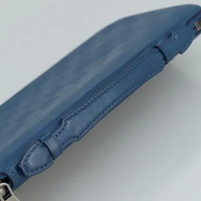 Pre-owned Louis Vuitton Atholl Blue Leather Clutch Bag ()