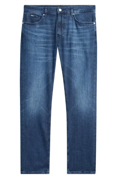 Hugo Boss Regular-fit Jeans In Italian Cashmere-touch Denim In Blue
