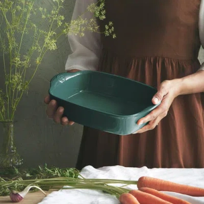 Emile Henry Rectangle Baking Dish Ultime, 14" X 9" In Green