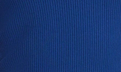 Karen Kane Ribbed V Neck Top In Blue