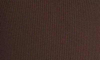 Karen Kane Ribbed V Neck Top In Brown