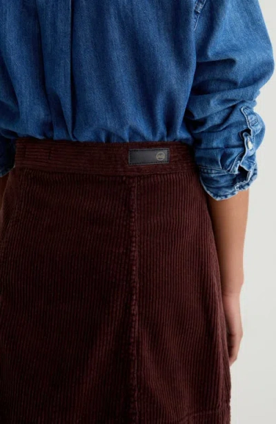 Ag Evie Button Front Corduroy Skirt In Brown