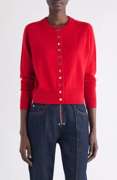 Isabel Marant Idesia Wool-cashmere Crewneck Cardigan In Red