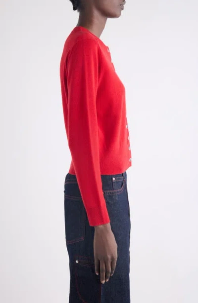Isabel Marant Idesia Wool-cashmere Crewneck Cardigan In Red