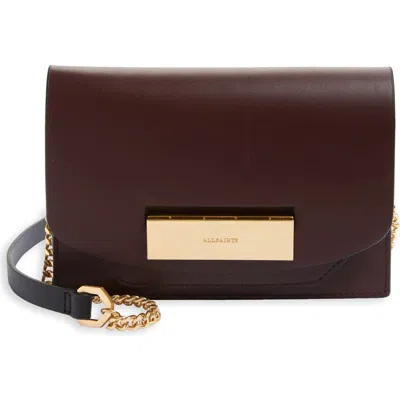 Allsaints Etta Small Leather Clutch Bag In Red