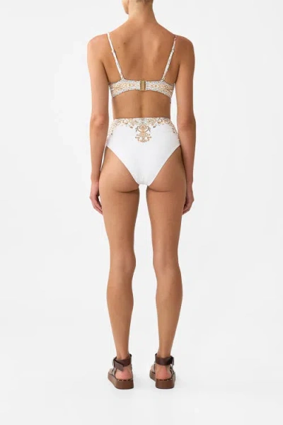 Camilla High Waist Bikini Bottom W Pleat Waist Trim Ottoman Dynasty In Neutral