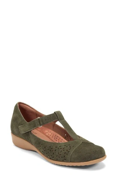 Rockport Cobb Hill Chrowen T-strap Wedge Pump In Green