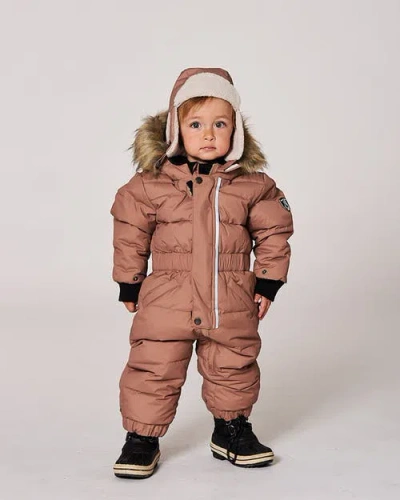 Deux Par Deux Gender Inclusive One-piece Original Puffy Snowsuit In Orange