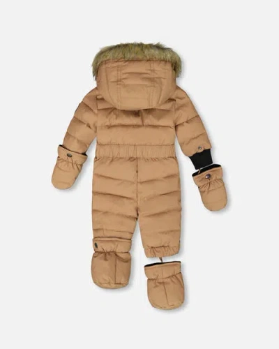 Deux Par Deux Gender Inclusive One-piece Original Puffy Snowsuit In Orange