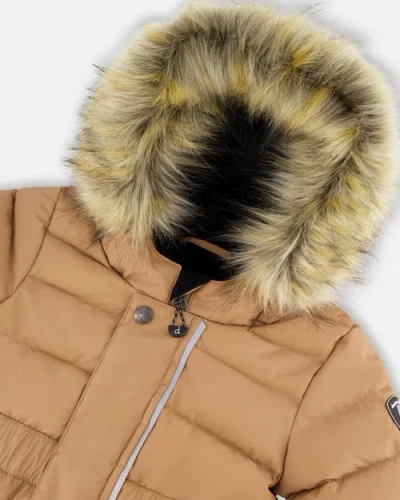 Deux Par Deux Gender Inclusive One-piece Original Puffy Snowsuit In Orange