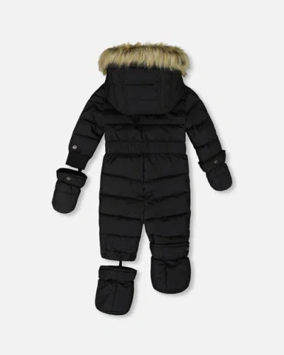 Deux Par Deux Gender Inclusive One-piece Original Puffy Snowsuit In Black