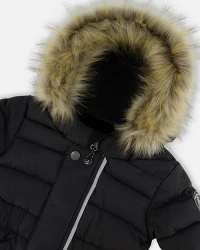 Deux Par Deux Gender Inclusive One-piece Original Puffy Snowsuit In Black