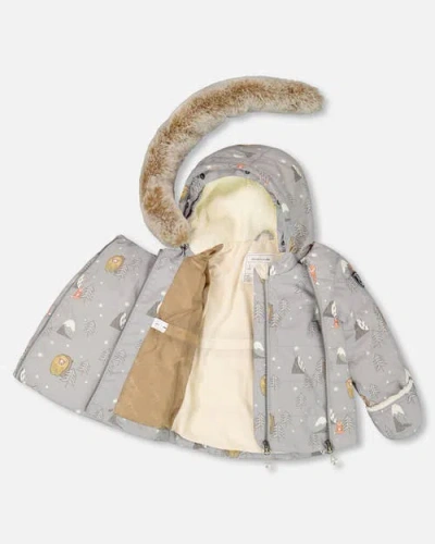 Deux Par Deux Two-piece Snug Snowsuit In Gray