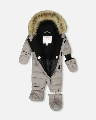 Deux Par Deux Gender Inclusive One-piece Original Puffy Snowsuit In Gray