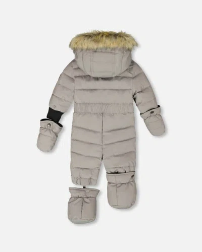 Deux Par Deux Gender Inclusive One-piece Original Puffy Snowsuit In Gray