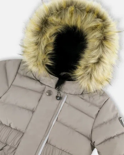 Deux Par Deux Gender Inclusive One-piece Original Puffy Snowsuit In Gray