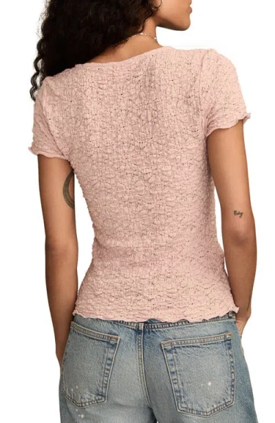 Lucky Brand Women's Textured Sweetheart Neck Babydoll Top In Pink