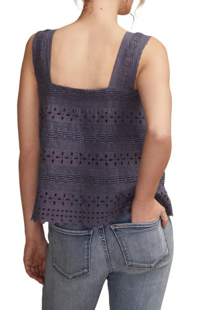 Lucky Brand Women's Eyelet Swing Tank Top In Purple