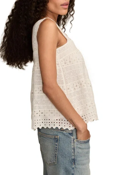 Lucky Brand Women's Eyelet Swing Tank Top In White