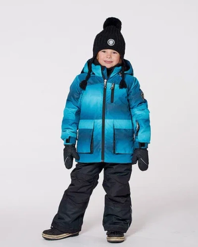 Deux Par Deux Boy Two-piece Play Snowsuit With Jacket And Solid Pant In Black