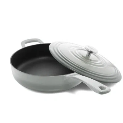 Chantal 5 Qt. Round Cast-iron Saute Skillet W/ Lid In Gray