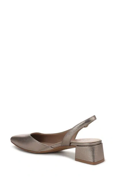 Naturalizer Jayla Mid-heel Square Toe Slingback Pumps In Silver