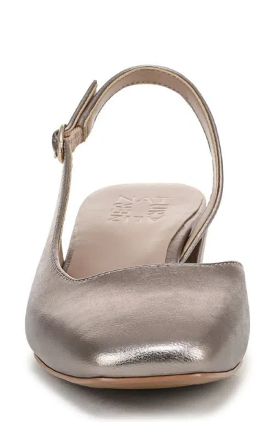 Naturalizer Jayla Mid-heel Square Toe Slingback Pumps In Silver