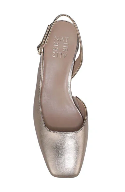 Naturalizer Jayla Mid-heel Square Toe Slingback Pumps In Silver
