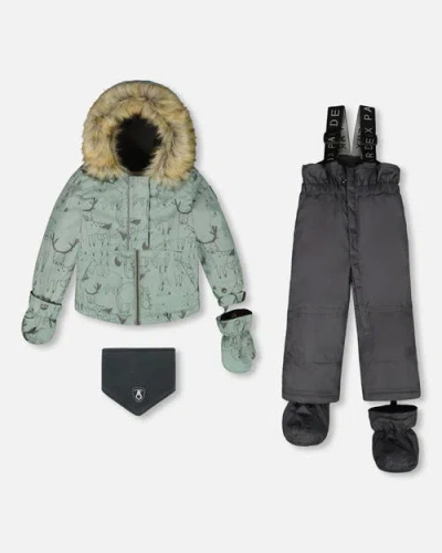 Deux Par Deux Two-piece Play Snowsuit With Jacket In Multi