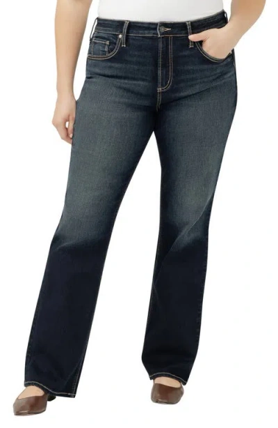 Silver Jeans Co. Elyse Mid Rise Straight Leg Jeans In Black