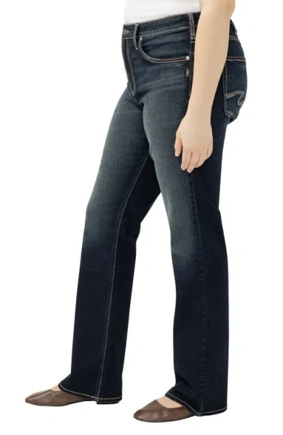 Silver Jeans Co. Elyse Mid Rise Straight Leg Jeans In Black