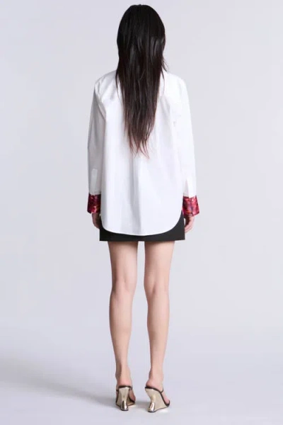 Bcbg Oversize Shirt In White