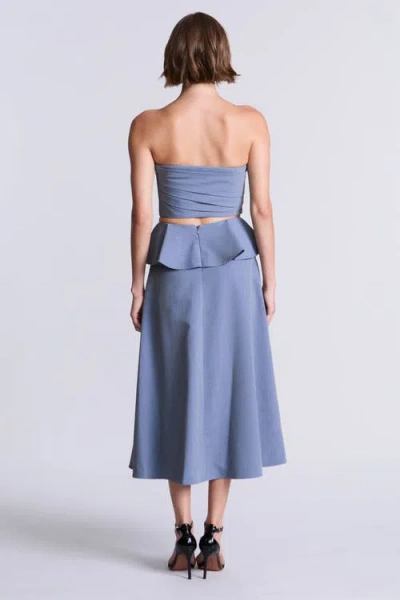 Bcbg Solid Suiting Fabric Bustier In Blue
