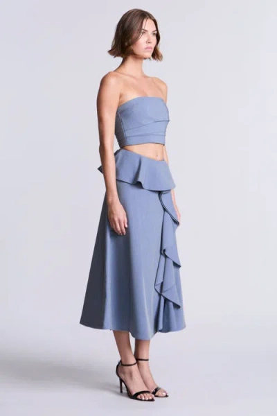 Bcbg Solid Suiting Fabric Bustier In Blue