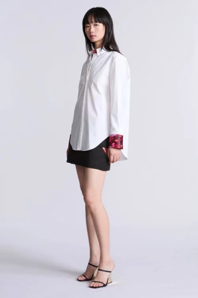 Bcbg Oversize Shirt In White