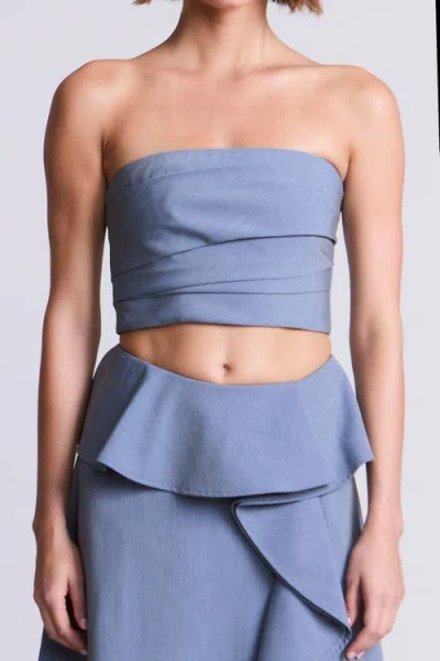 Bcbg Solid Suiting Fabric Bustier In Blue