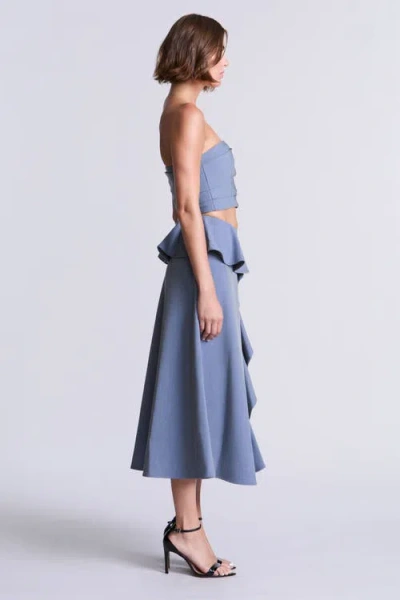 Bcbg Solid Suiting Fabric Bustier In Blue