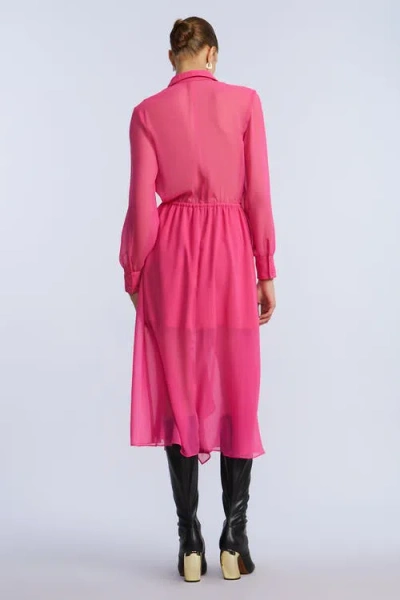 Bcbg Solid Ruffle Dress In Pink