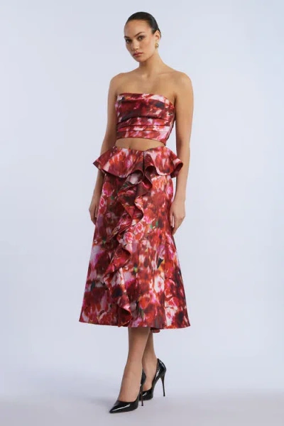 Bcbg Pleated Satin Bustier In Multi