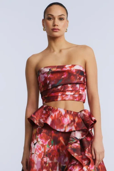 Bcbg Pleated Satin Bustier In Multi