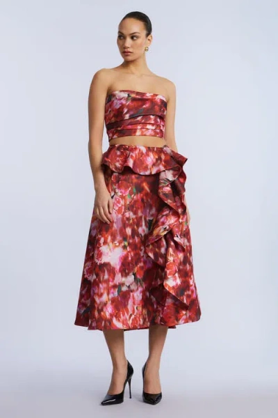 Bcbg Pleated Satin Bustier In Multi