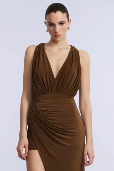 Bcbg Jersey Gown In Brown