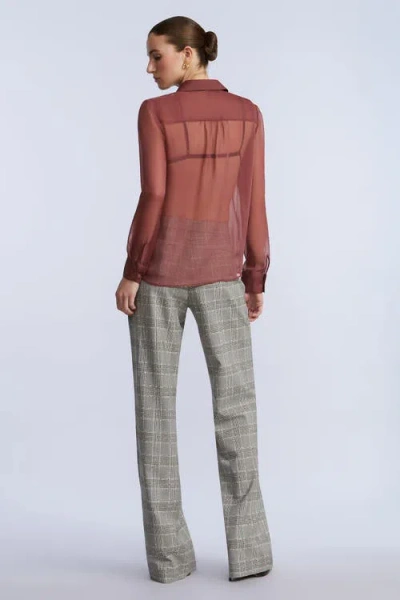 Bcbg Chiffon Button Down In Pattern