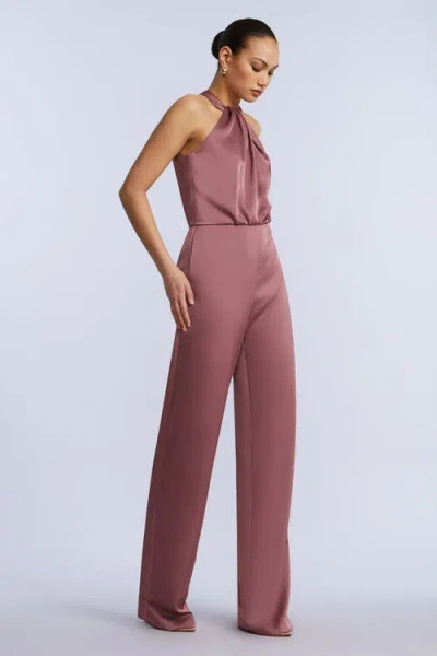 Bcbg Pleated Halter Jumpsuit In Pink