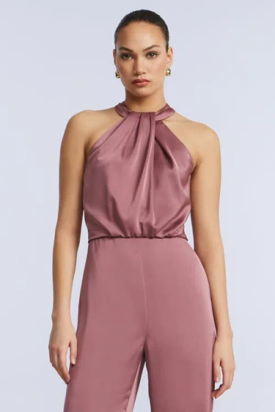 Bcbg Pleated Halter Jumpsuit In Pink