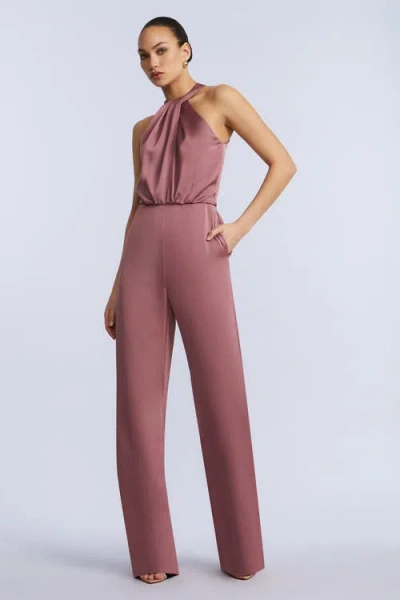 Bcbg Pleated Halter Jumpsuit In Pink